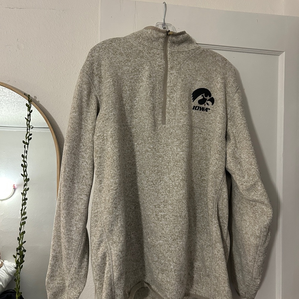 Antigua Heather Gray Zip-Up Sweater